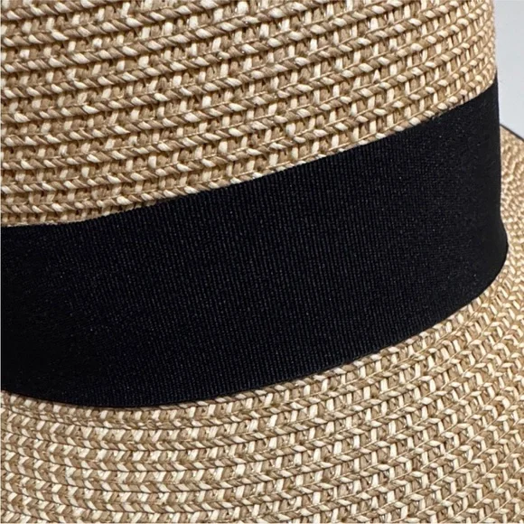 Tory Burch✨ Tan and black Sun Hat one size UPF 50+ - Picture 3 of 15